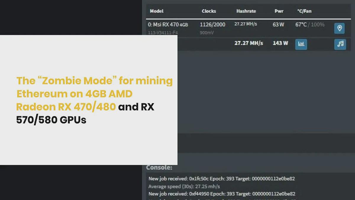 'Video thumbnail for AMD Radeon RX 470/570 and RX 480/580 4GB GPUs for Ethereum Mining'