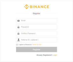Register on the Binance Exchange