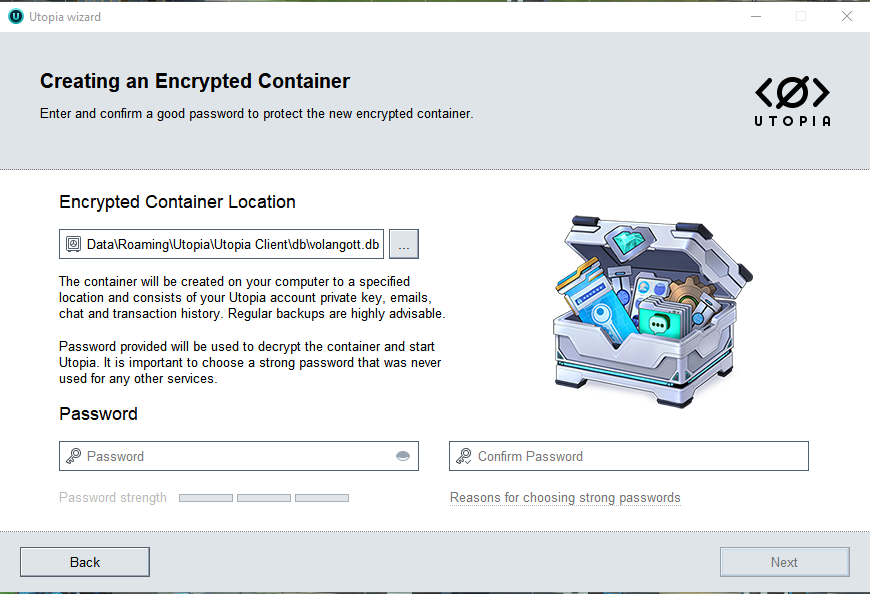 creating an encrypted container