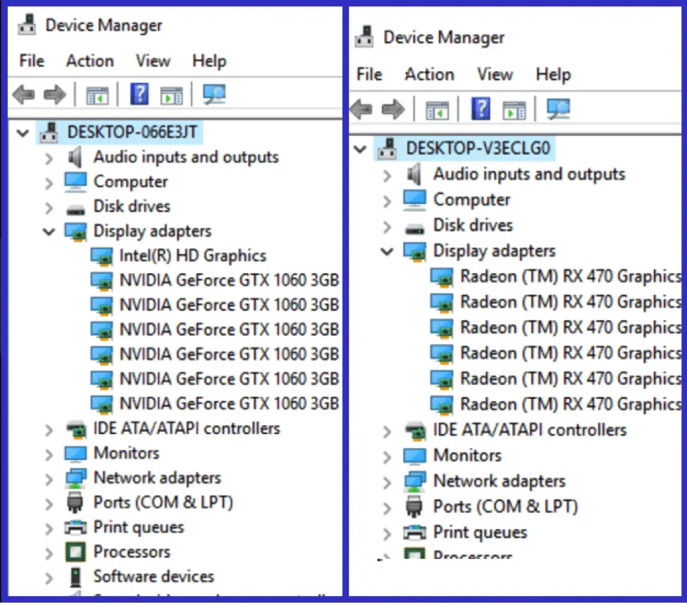 video card in the Device Manager