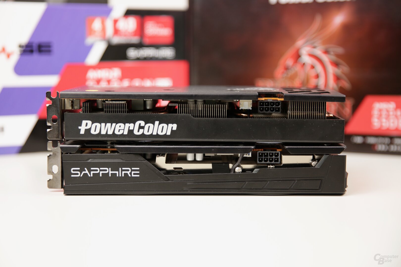 Both 2-slot graphics cards take nothing in terms of form factor