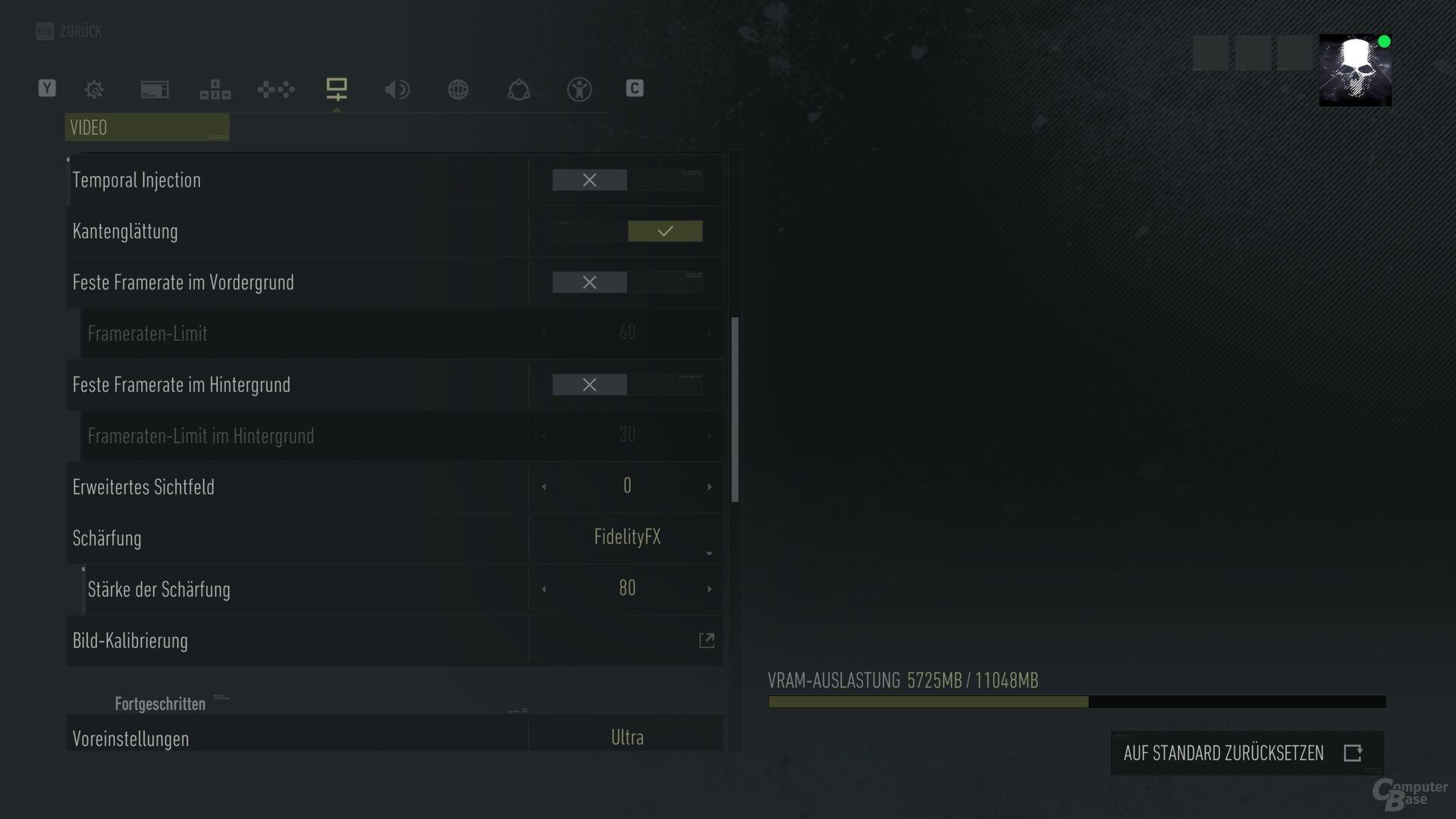 The Ghost Recon Breakpoint graphics menu