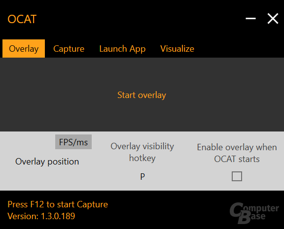 OCAT: The overlay must be deactivated