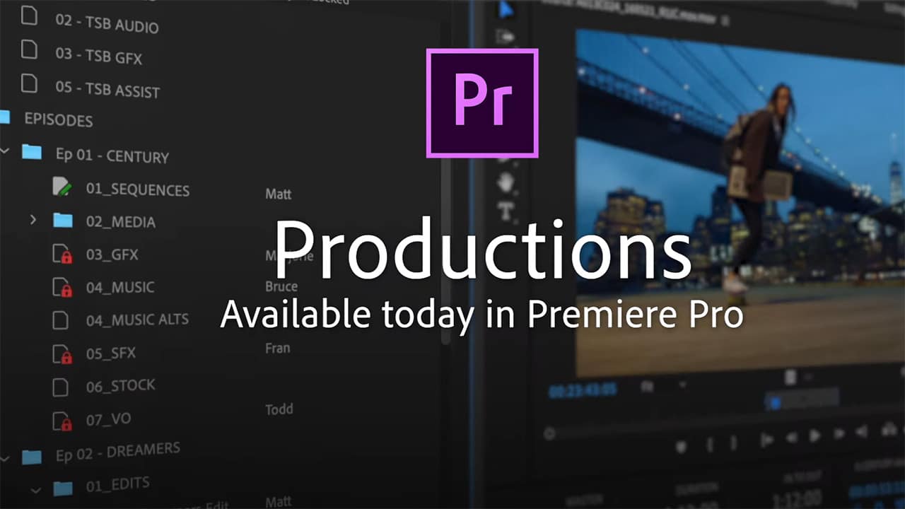 Adobe Premiere Pro presents Productions features for major film and series productions