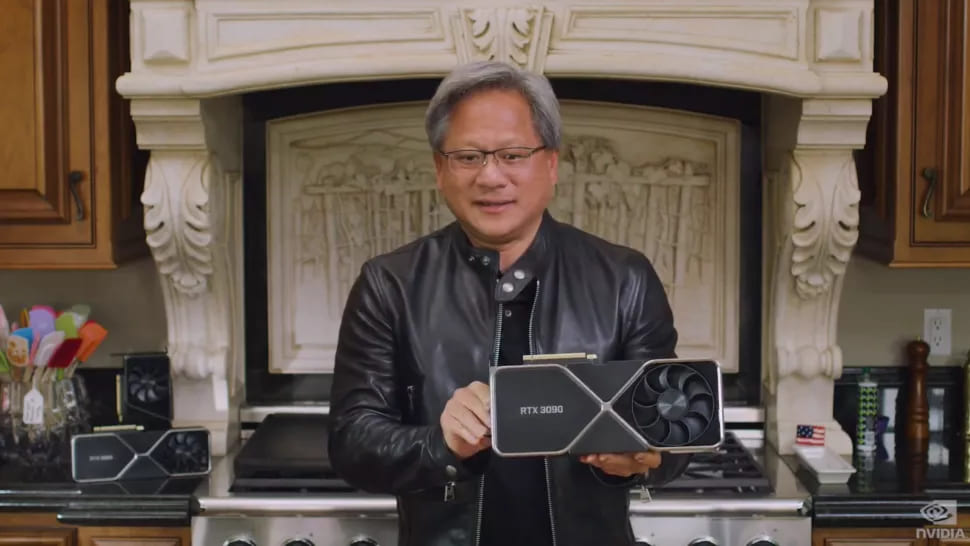 Jens Huang and Nvidia GeForce RTX 3090