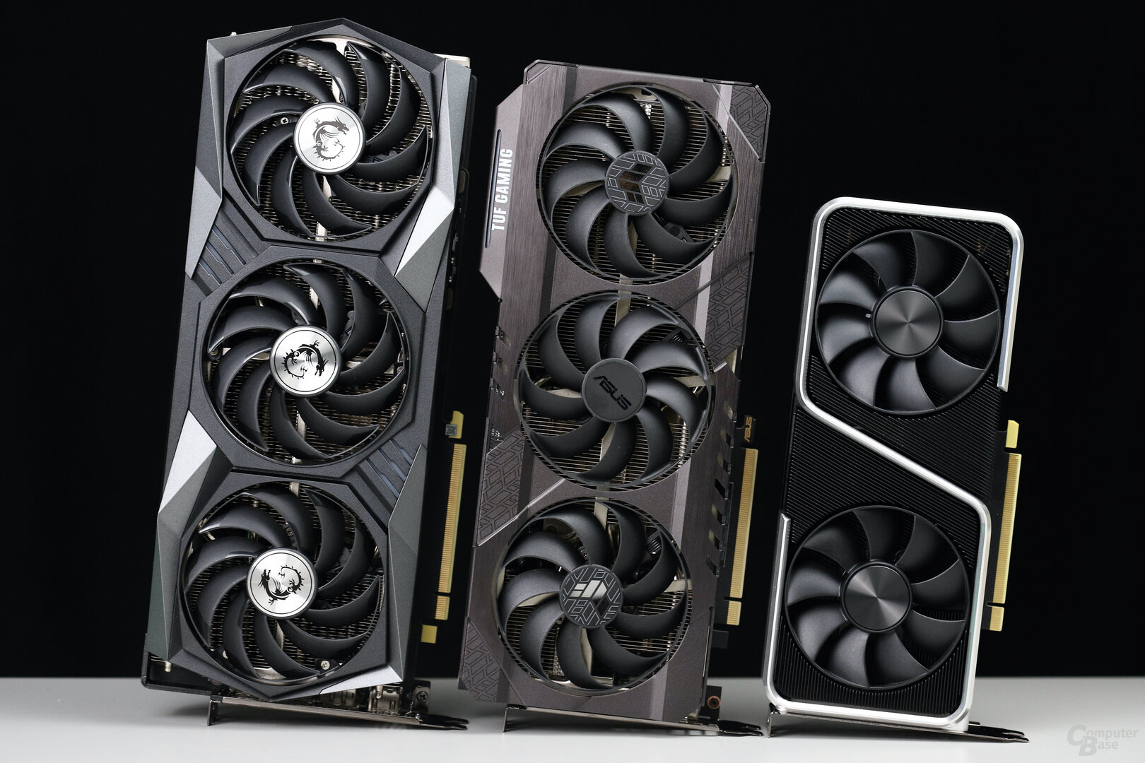 MSI Gaming X (left), Asus TUF (middle) and Nvidia FE (right)