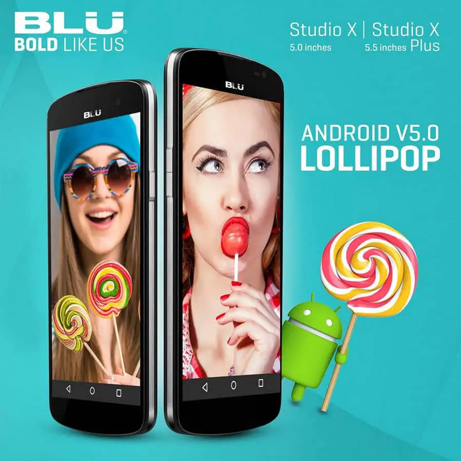 Android Lollipop 5.0 para el BLU Studio X y Studio X Plus. Fuente: Facebook de BLU Products