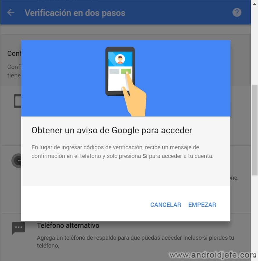 autorizar acceso cuenta google celular verificacion dos pasos