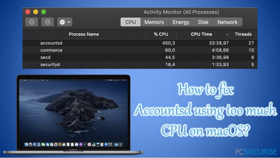 How to fix Accountsd using too much CPU on macOS?