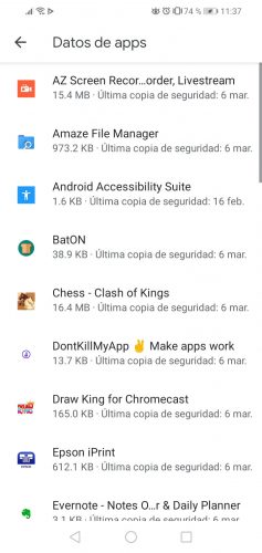 apps that have backup on android