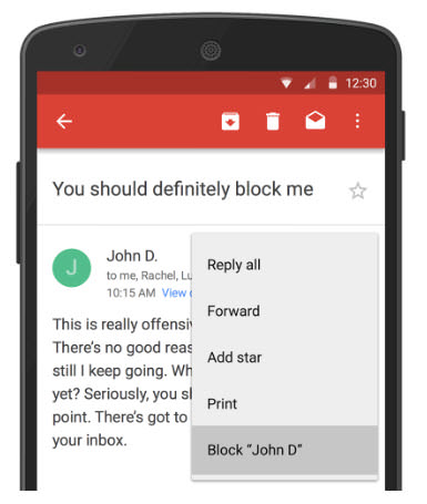block delete subscription Gmail android