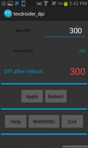 change dpi android textdroider