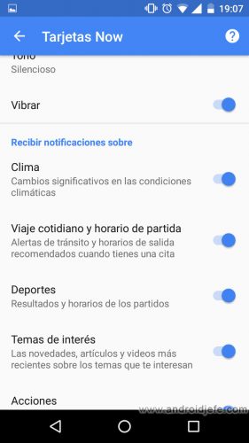 disable google now notifications settings