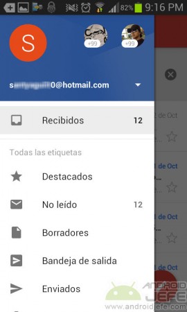 inbox the hotmail and gmail 5.0