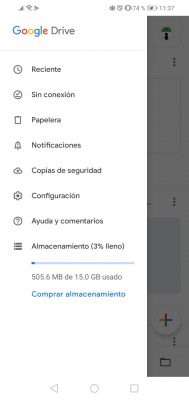 google drive app android options