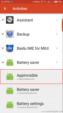 xiaomi disable application app invisible