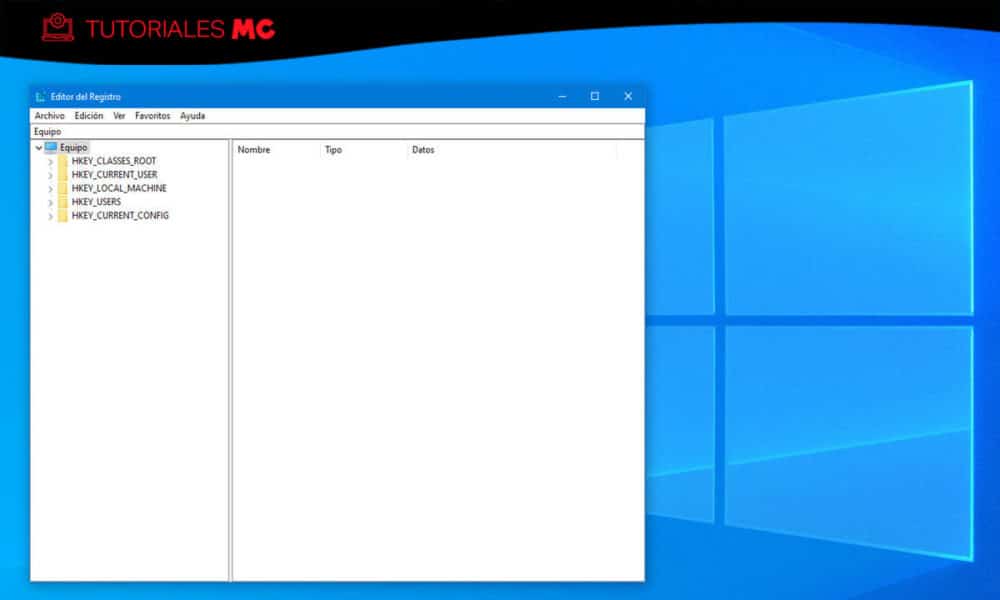 registro de Windows 10