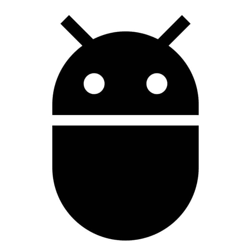 icono android color negro