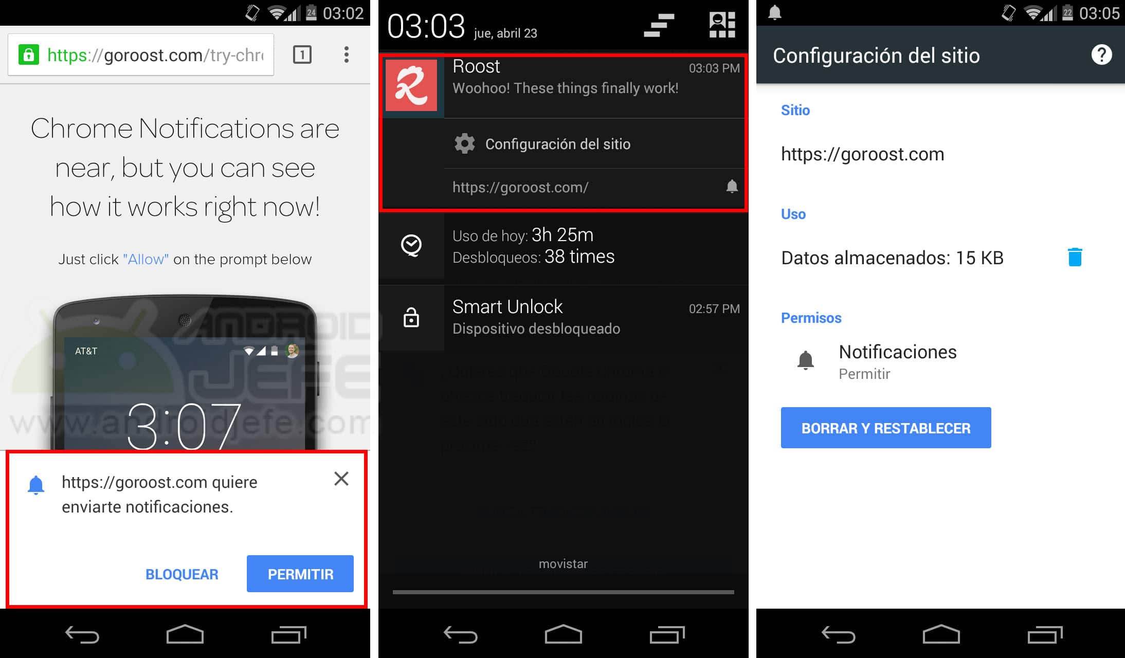 Cómo funcionan las notificaciones de Google Chrome en Android