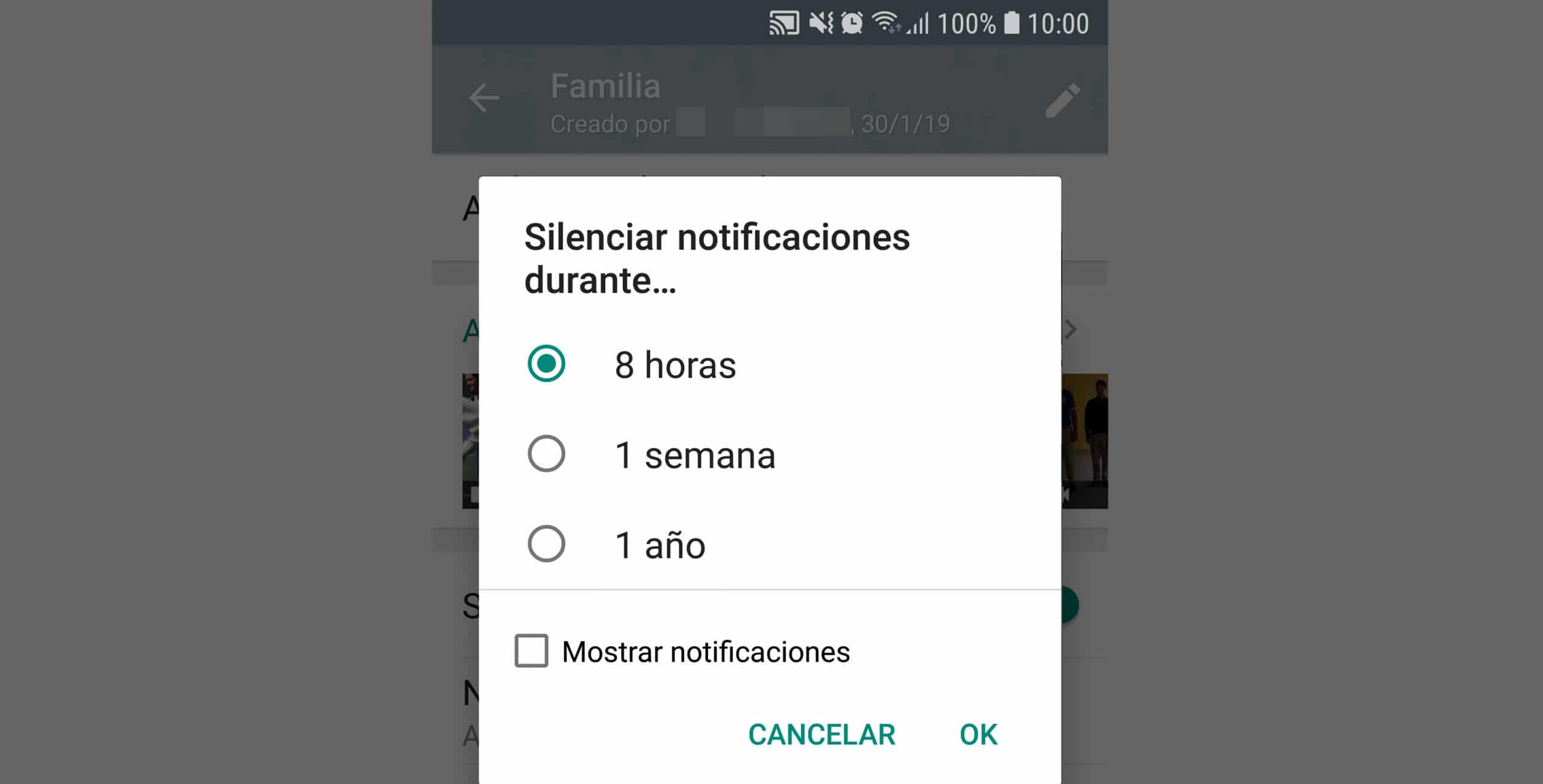 Cómo bloquear las notificaciones de un Grupo en WhatsApp