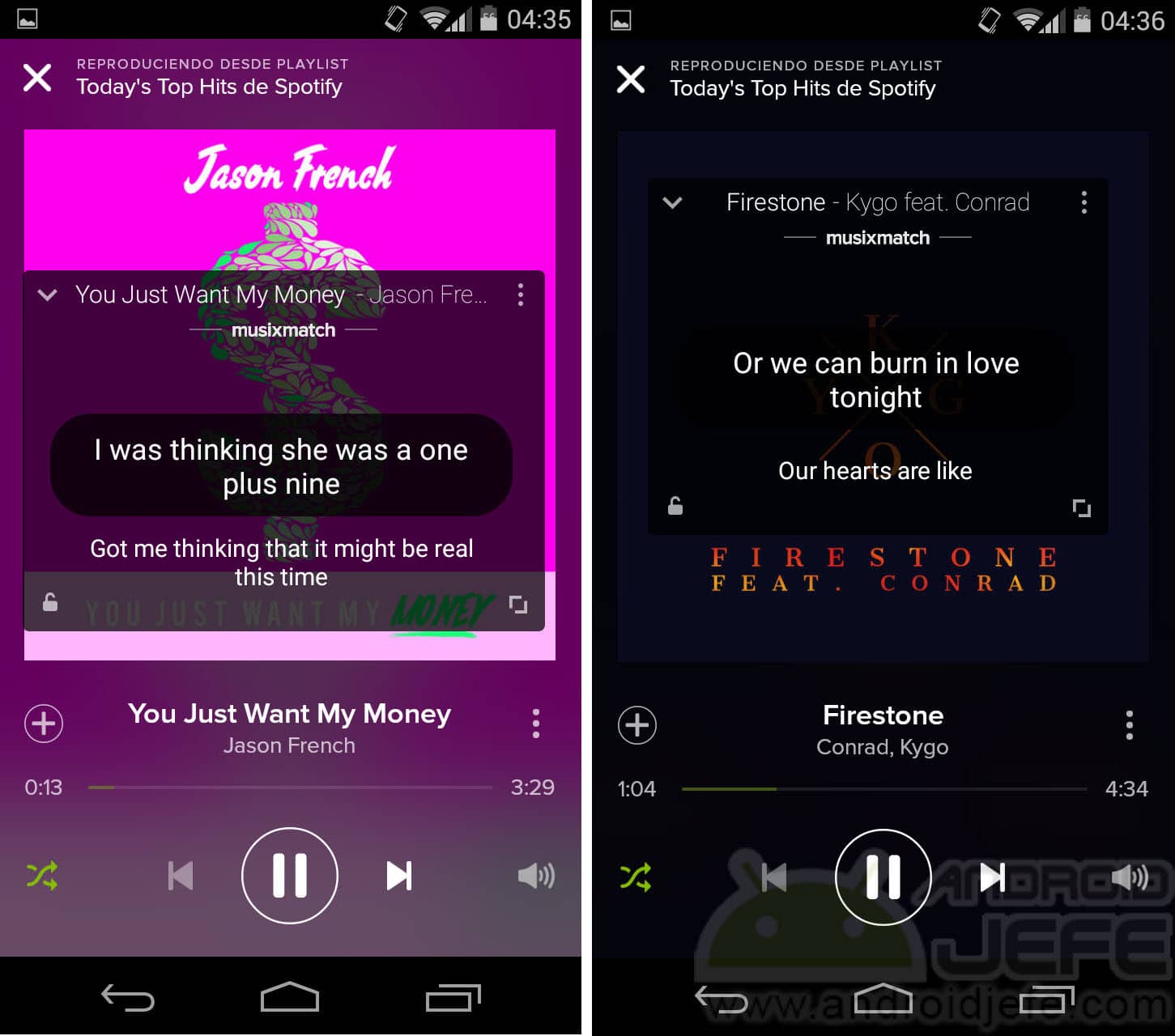 letras de canciones spotify android