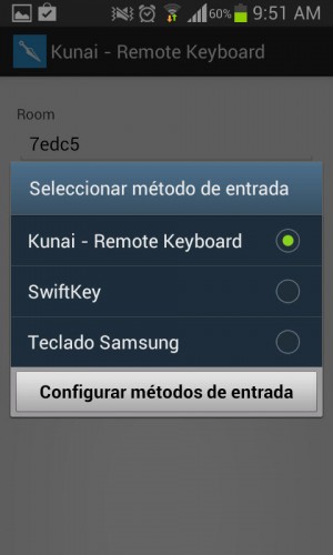 Kunai remote keyboard predeterminado android