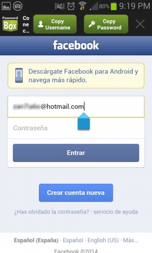 Passwordbox facebook website