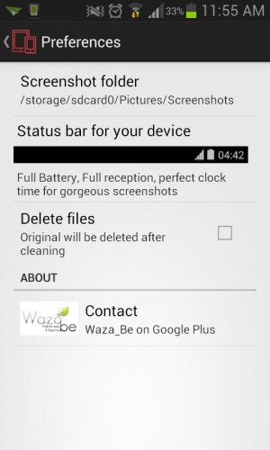 Preferencias Screenshot Cleaner