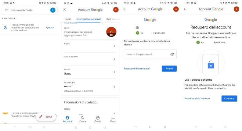 Retrieve Google and Gmail accounts from an Android device