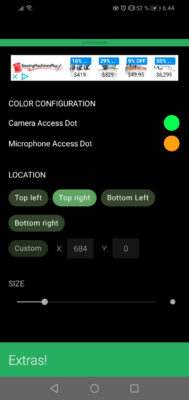 application that warns use of camera microphone