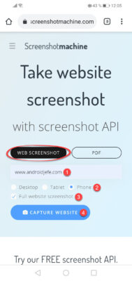 capture full web page screenshot machine how to use steps