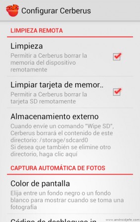 cerberus app android configure cerberus spanish