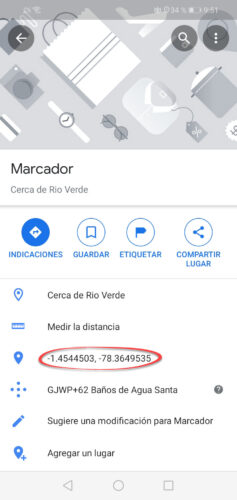 google maps point coordinates
