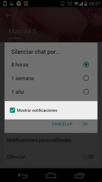 disable notifications contact whatsapp show