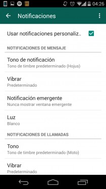 disable notifications contact whatsapp customize