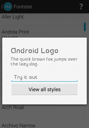 android logo font