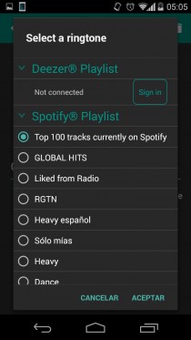 playlists spotify alarma android