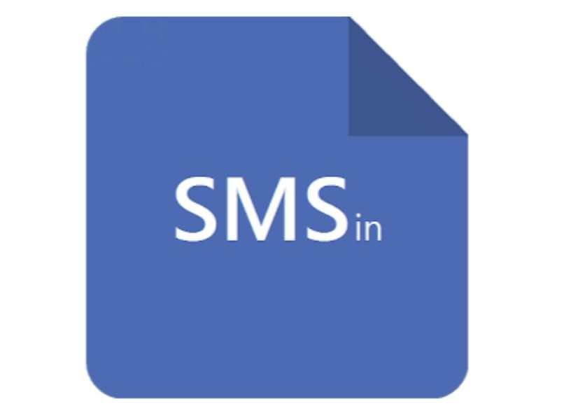 blue sms logo white background