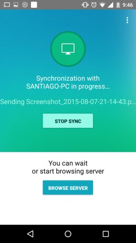 transferir archivos android pc daemon sync