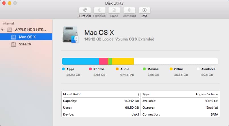 pantalla defragment mac disk