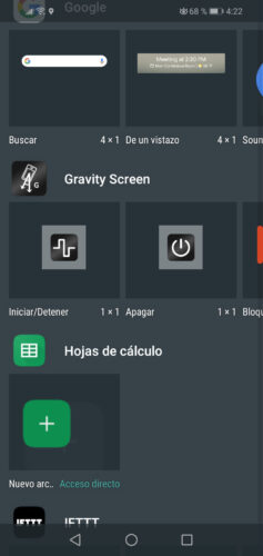 widget apagar pantalla gravity screen