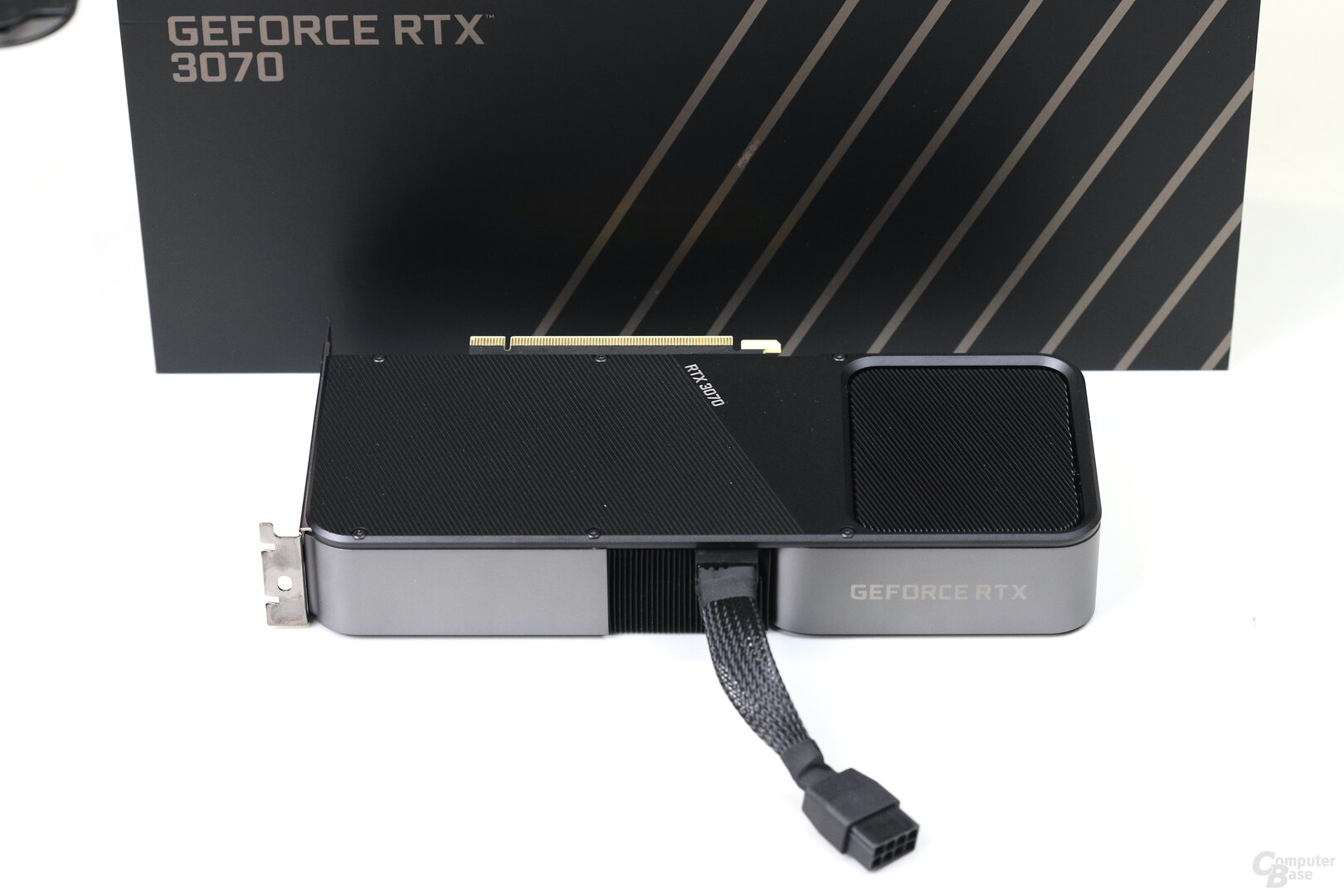The 8-pin adapter on the GeForce RTX 3070 FE
