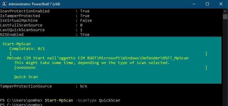 Start Scans with Microsoft Defender from the command line (Powershell)