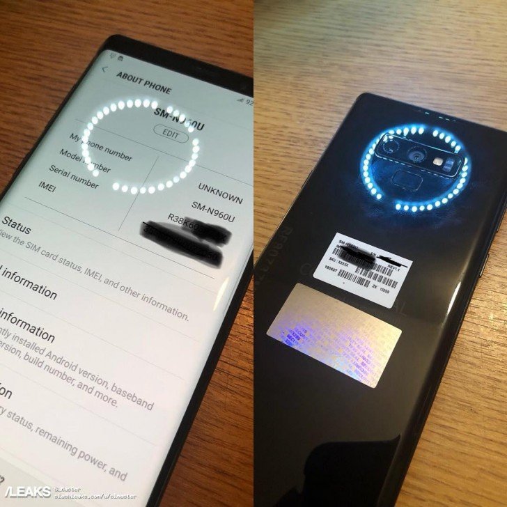 Samsung Galaxy Note 9 in the first photos