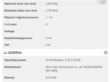 AMD Ryzen 7 2700E - specification in the 3DMark database