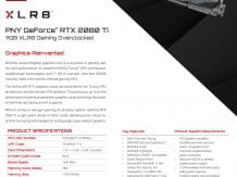 PNY confirms the GeForce RTX 2080 Ti and 2080 XLR8 specifications