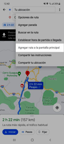 add route main screen google maps