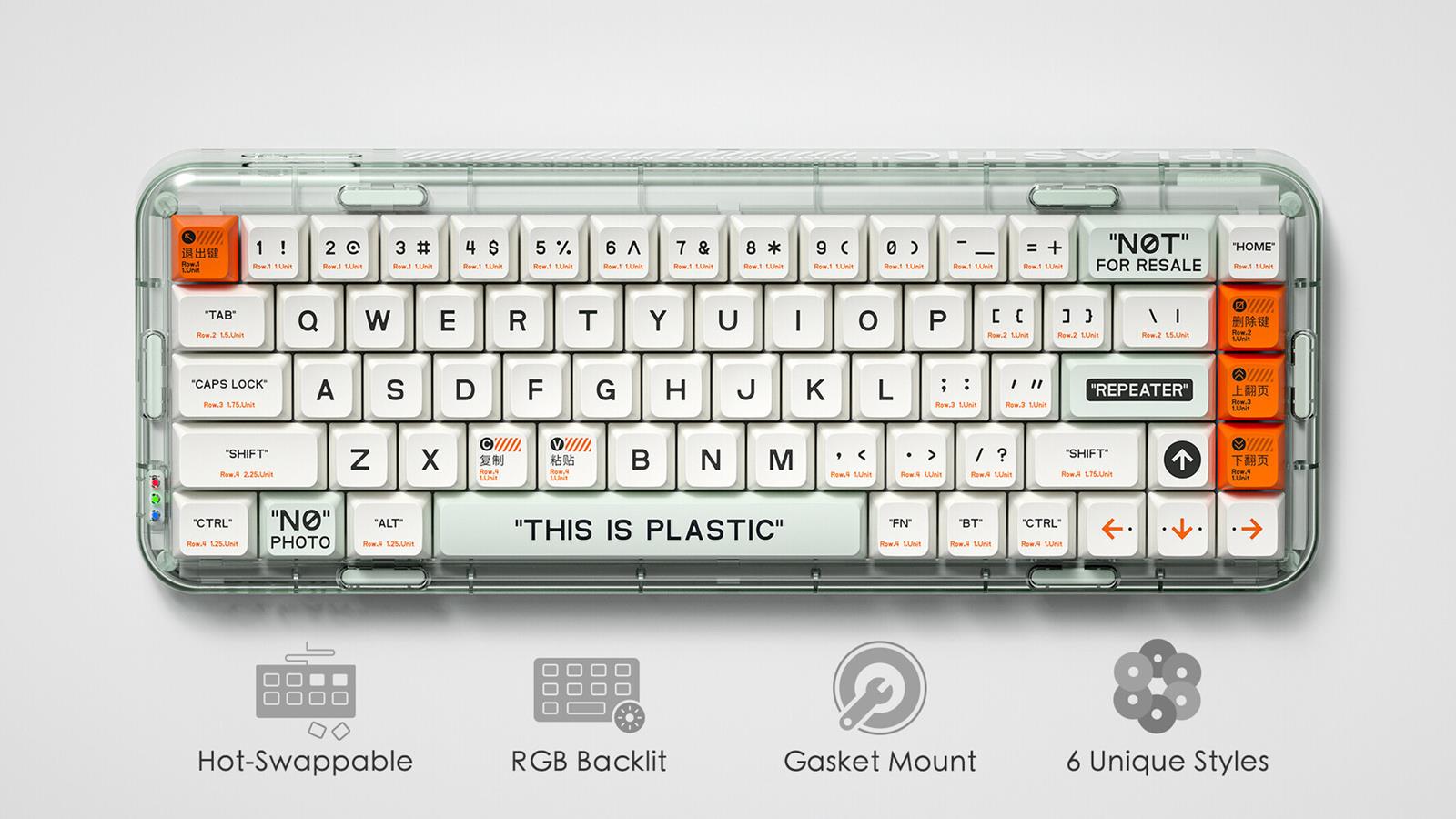 Mojo68 transparent mechanical keyboard from MelGeek with great success