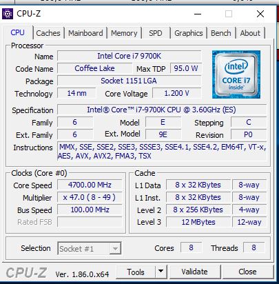 Test procesora Intel Core i7-9700K