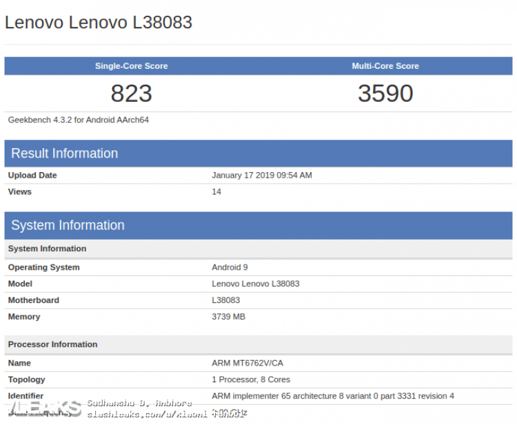 Lenovo, helio p22 Lenovo, geekbench helio p22 Lenovo, L38083, L38083 Lenovo,